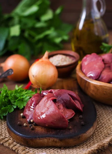 Raw chicken liver for cooking — Stock Photo, Image