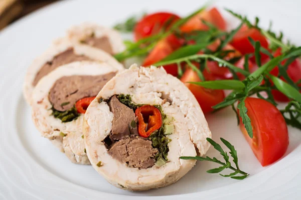 Diät gebackene Hühnerbrötchen — Stockfoto