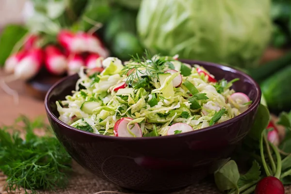 Vitamin salad of young vegetables — Stock Photo, Image