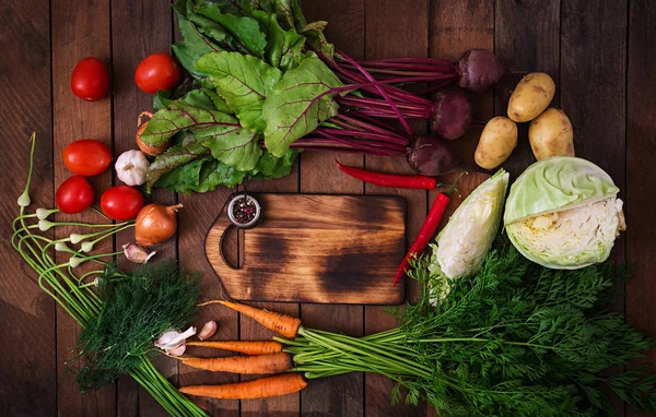 Groenten voor het koken van borsch — Stockfoto