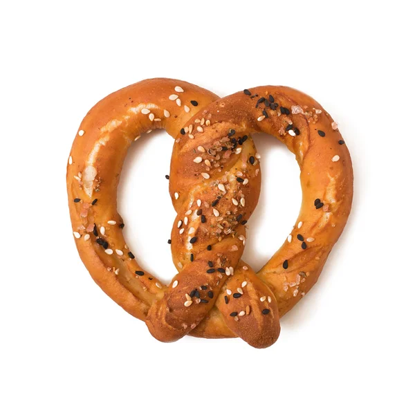 Pretzel con sal y semillas de sésamo —  Fotos de Stock