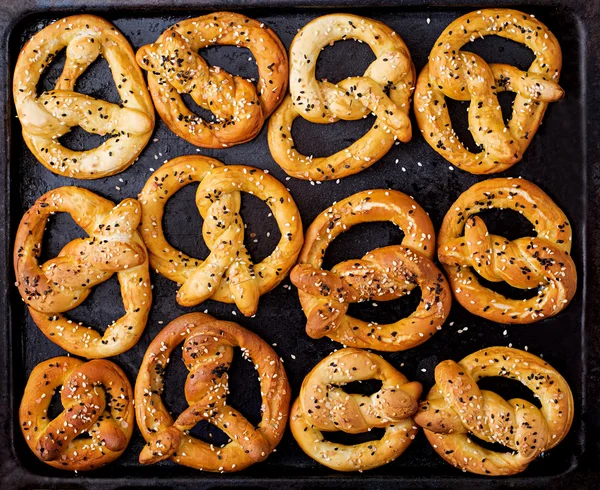 Bakgrundsstruktur av pretzels — Stockfoto