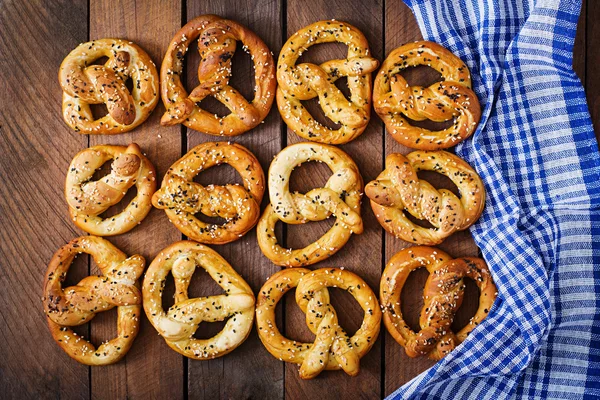 Background texture of pretzels — Stock Photo, Image