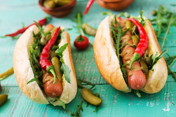 Chutné Hot dogy — Stock fotografie