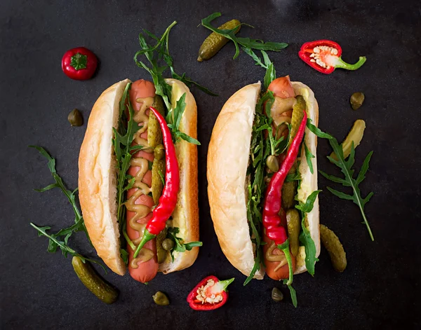 Pyszne Hot Dogi — Zdjęcie stockowe