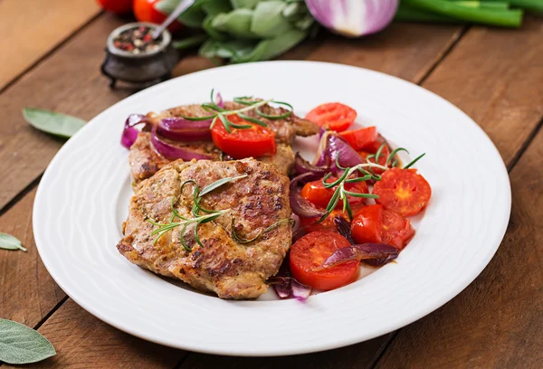 Juicy pork steaks — Stock Photo, Image