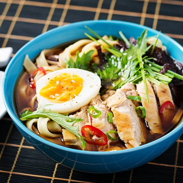 Soupe Miso Soupe Ramen Japonaise Avec Poulet Oeuf Nori Nipposinica — Photo