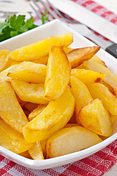 Fried potato wedges — Stock Photo, Image