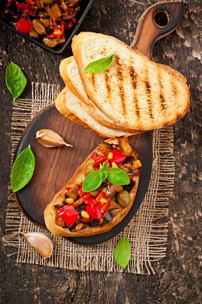 Bruschetta caponata — Foto de Stock