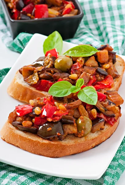 Bruschetta caponata — Foto de Stock