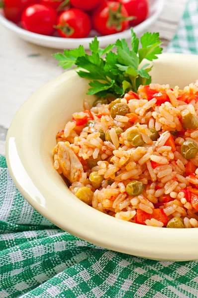 Pilaf with chicken — Stock Photo, Image