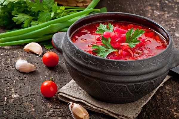 Borsch vegetal tradicional ucraniano — Foto de Stock