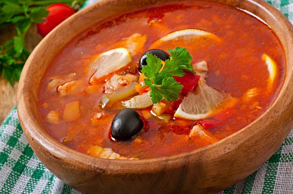 Solanka zupa rosyjski — Zdjęcie stockowe