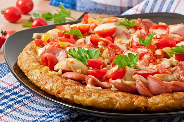 Ralladura de patata - pizza — Foto de Stock