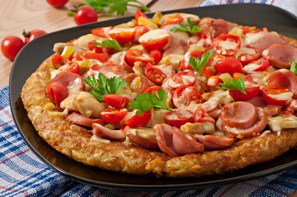 Patates graten - pizza — Stok fotoğraf