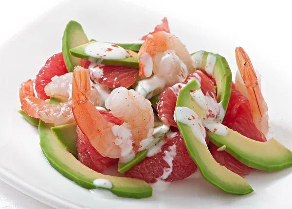 California salad with avocado and shrimps — Stock Photo, Image