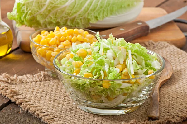 stock image Cabbage salad with corn