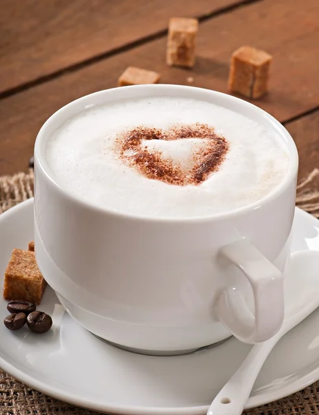 Cup of latte with heart — Stock Photo, Image