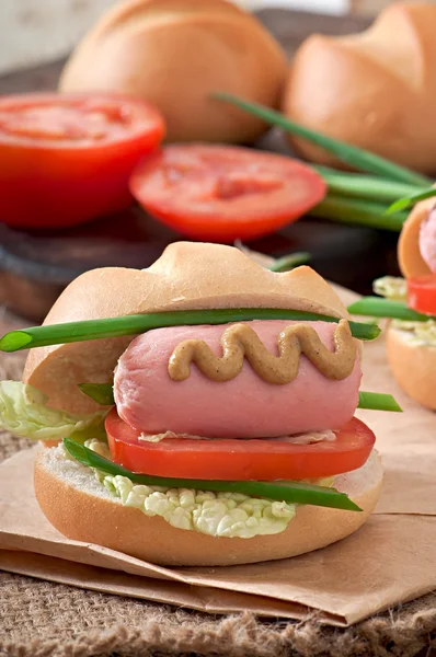 Piccoli hot dog — Foto Stock