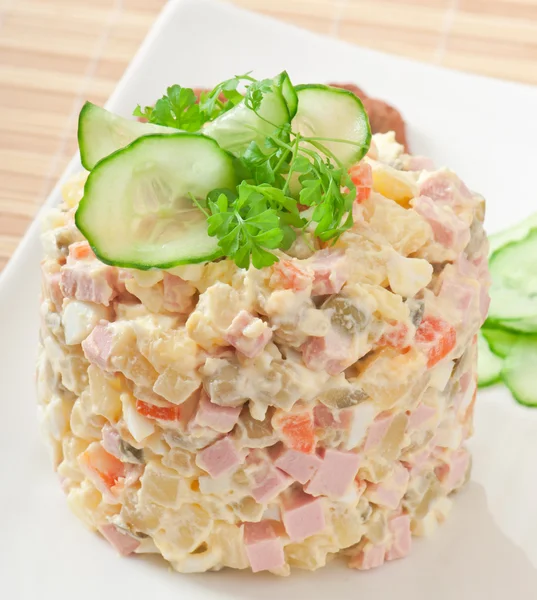 Russian salad - Olivier — Stock Photo, Image