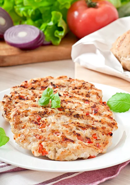 Hamburger di pollo alla griglia — Foto Stock