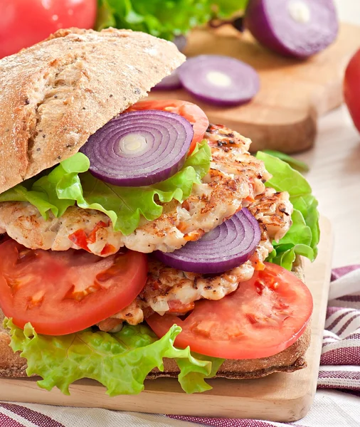 Chicken burgers grilled — Stock Photo, Image