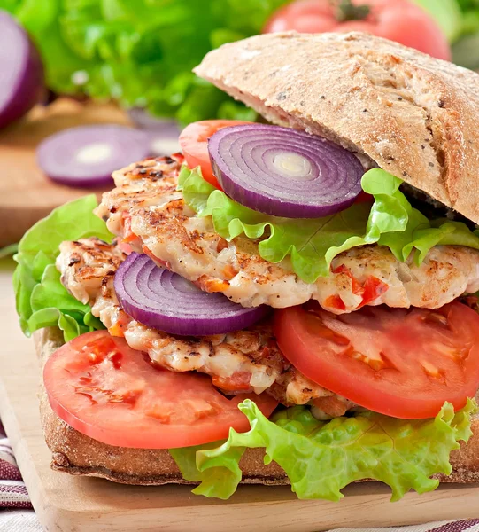 Chicken burgers grilled — Stock Photo, Image