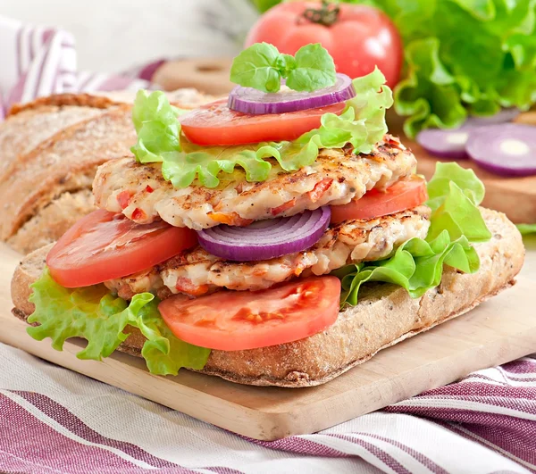 Chicken burgers grilled — Stock Photo, Image