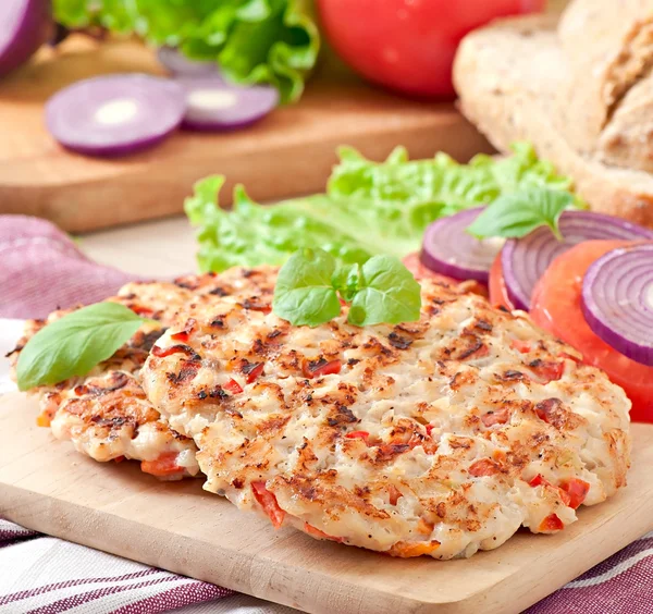 Chicken burgers grilled — Stock Photo, Image