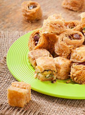 Plaka üzerinde Doğu tatlılar