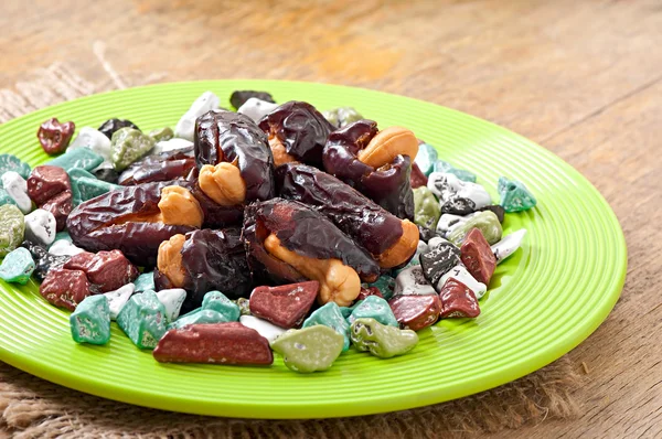 Keleti édességek, csokoládék és kesudió — Stock Fotó