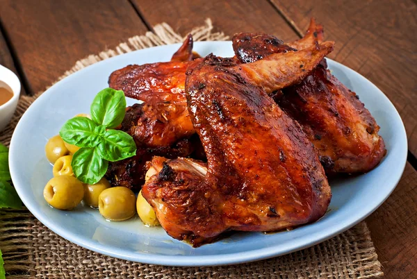 Plate of chicken wings — Stock Photo, Image