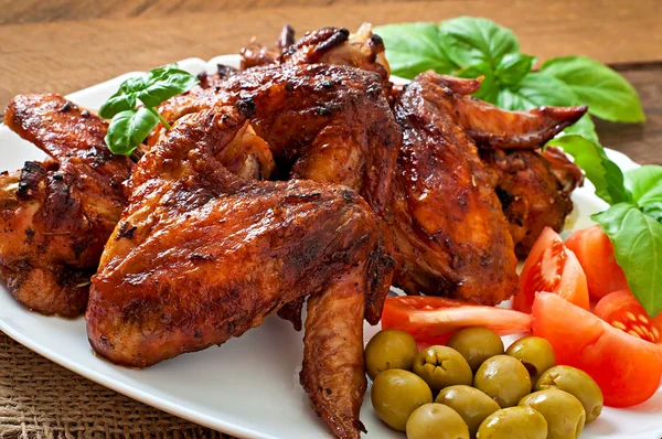 Plate of chicken wings — Stock Photo, Image