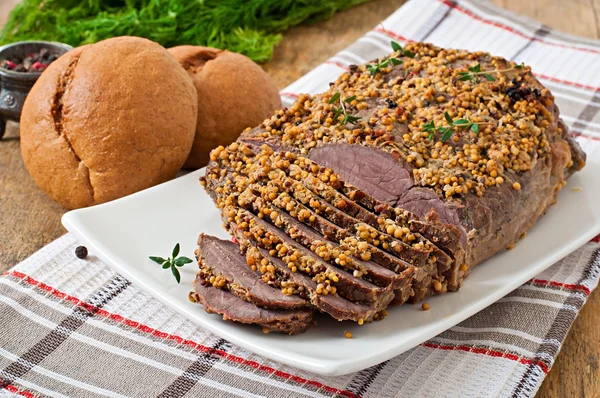 Cut baked meat — Stock Photo, Image