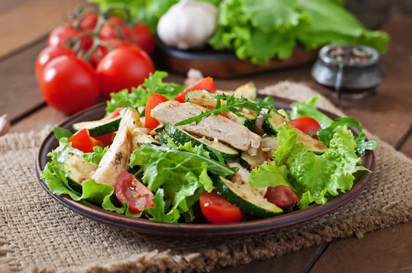 Salad of chicken breast with zucchini — Stock Photo, Image