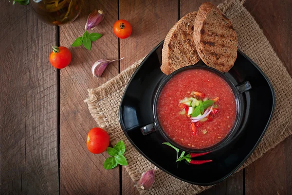 Sopa de gaspacho de tomate — Fotografia de Stock