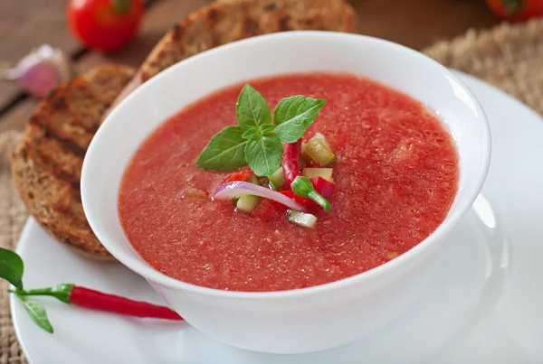 Soupe de gaspacho de tomate — Photo