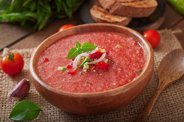 Sopa de gaspacho de tomate — Fotografia de Stock