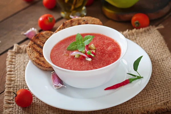 Tomato gazpacho soup — Stock Image Tomato gazpacho soup Royalty Free Stock Images