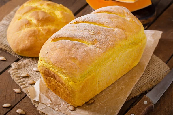 Fatias de pão e abóbora — Fotografia de Stock