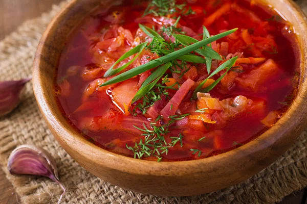 Borscht vegetale tradizionale ucraino — Foto Stock