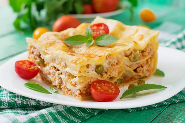 Lasagna with minced meat — Stock Photo, Image