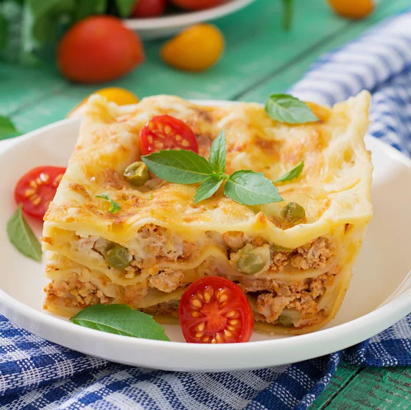 Lasagne s mletým masem — Stock fotografie