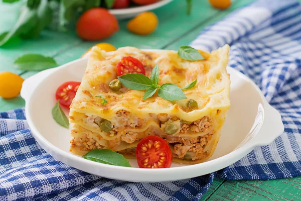 Lasagna with minced meat — Stock Photo, Image