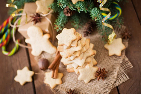 Christmas cookies with fir tree — Stock Photo, Image