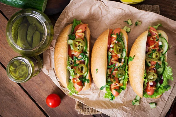 Hot dog con verdure — Foto Stock