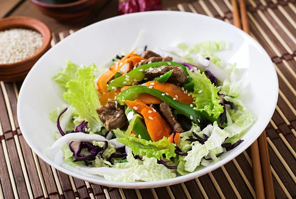 Frischer Salat mit Rindfleisch und Gemüse — Stockfoto