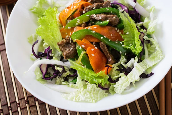 Frischer Salat mit Rindfleisch und Gemüse — Stockfoto