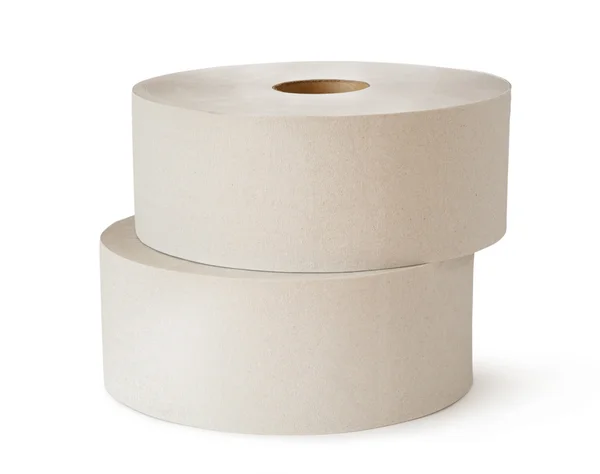 2 biały papier toaletowy rolki — Zdjęcie stockowe