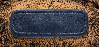 Mavi boş deri etiket